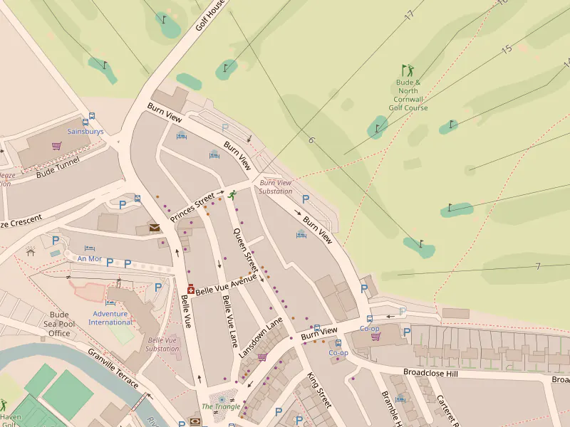 Map of Burn View, Bude, showing where Bude Tandoori is